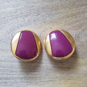 Vintage Golden Clip On Earrings